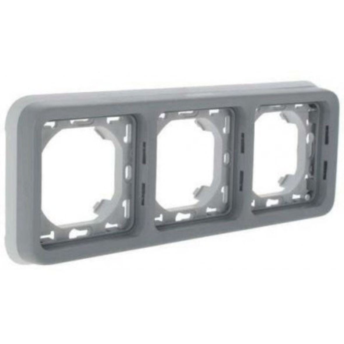 LEGRAND - Marco de empotrar Plexo modular gris - 3 elementos horizontales