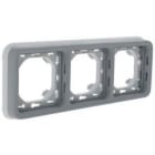 LEGRAND - Marco de empotrar Plexo modular gris - 3 elementos horizontales