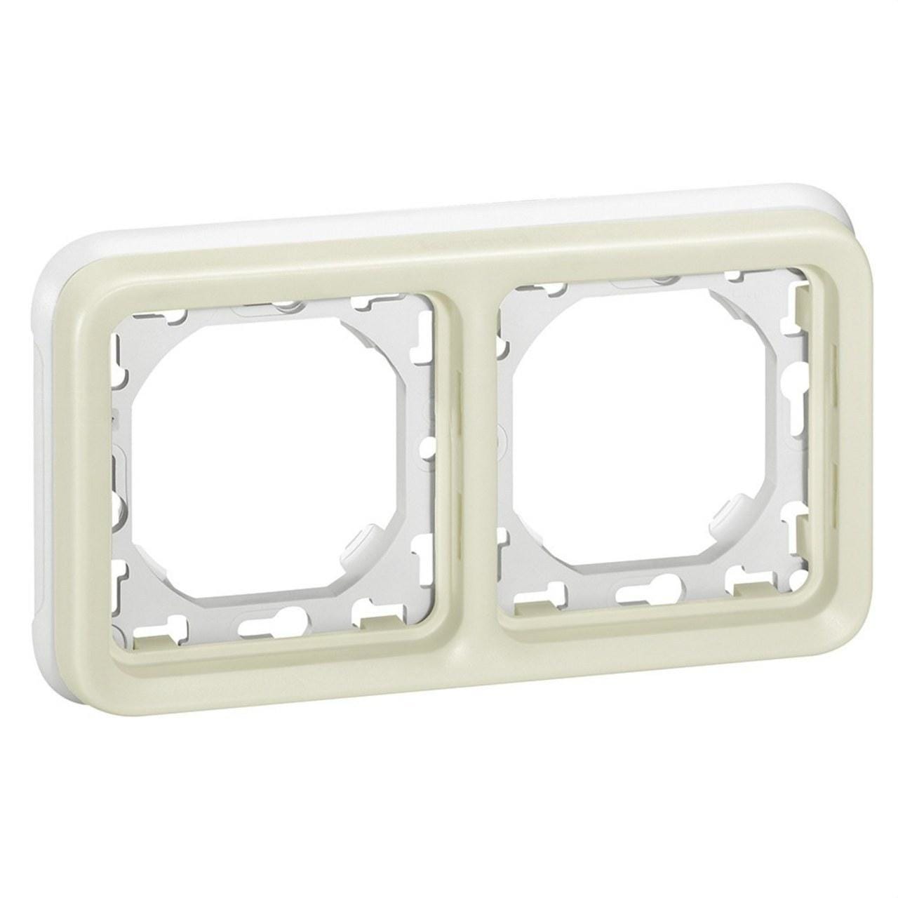 LEGRAND - Marco de empotrar Plexo modular blanco - 2 elementos horizontales