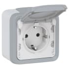 LEGRAND - Base de corriente Plexo IP 55 - 16A - 2P+T - instalación en superficie - gris