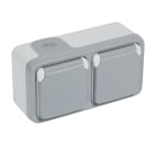 LEGRAND - Base de corriente Plexo IP 55 - 16A - 2x2P+T - instalación en superficie horizontal - gris