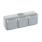 LEGRAND - Base de corriente Plexo IP 55 - 16A - 3x2P+T - instalación en superficie horizontal - gris