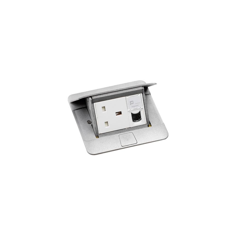 LEGRAND - Caja pop-up suelo para equipar - 3 módulos - acabado aluminio mate