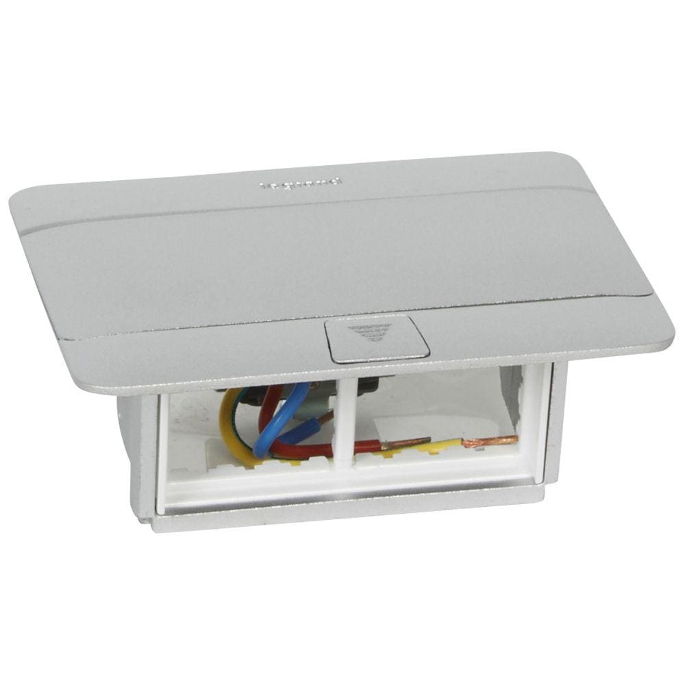 LEGRAND - Caja pop-up suelo para equipar - 4 módulos - acabado aluminio mate
