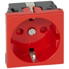 LEGRAND - Base de corriente Mosaic - 2P+T - 2 módulos - Embornamiento con tornillos - Oturador selectivo - Rojo
