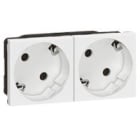 LEGRAND - Base de corriente múltiple Mosaic - 2x2P+T - 4 módulos - Embornamiento automático - En ángulo 45º - Blanco