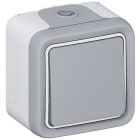 LEGRAND - Conmutador Plexo monobloc de superficie gris - 10AX