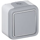 LEGRAND - Pulsador NA Plexo monobloc de superficie gris - 10 A