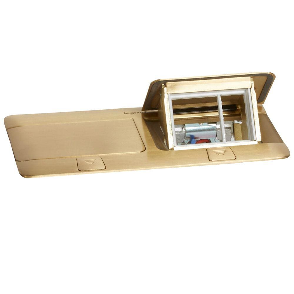 LEGRAND - Caja pop-up suelo para equipar - 2 x 3 módulos - latón pulido