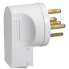 LEGRAND - Clavija 20A, 3P+N+T. 380V. Con salida lateral y con abrazadera de cable. Especial exportación. Color blanco
