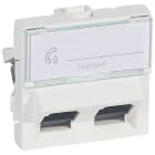 LEGRAND - Toma doble RJ45 Mosaic - LCS² - Cat. 6 UTP 45° - 2 módulos - Blanco