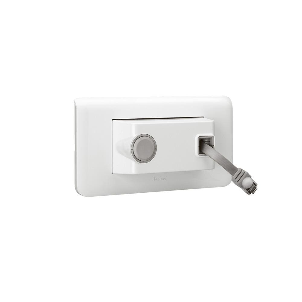 LEGRAND - Base RJ45 Mosaic - Cat. 6 UTP retráctil con cable de 0,9m - 4 módulos - Blanco
