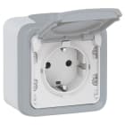 LEGRAND - Base de corriente Plexo IP 55 - 16A - 2P+T - instalación en superficie - gris