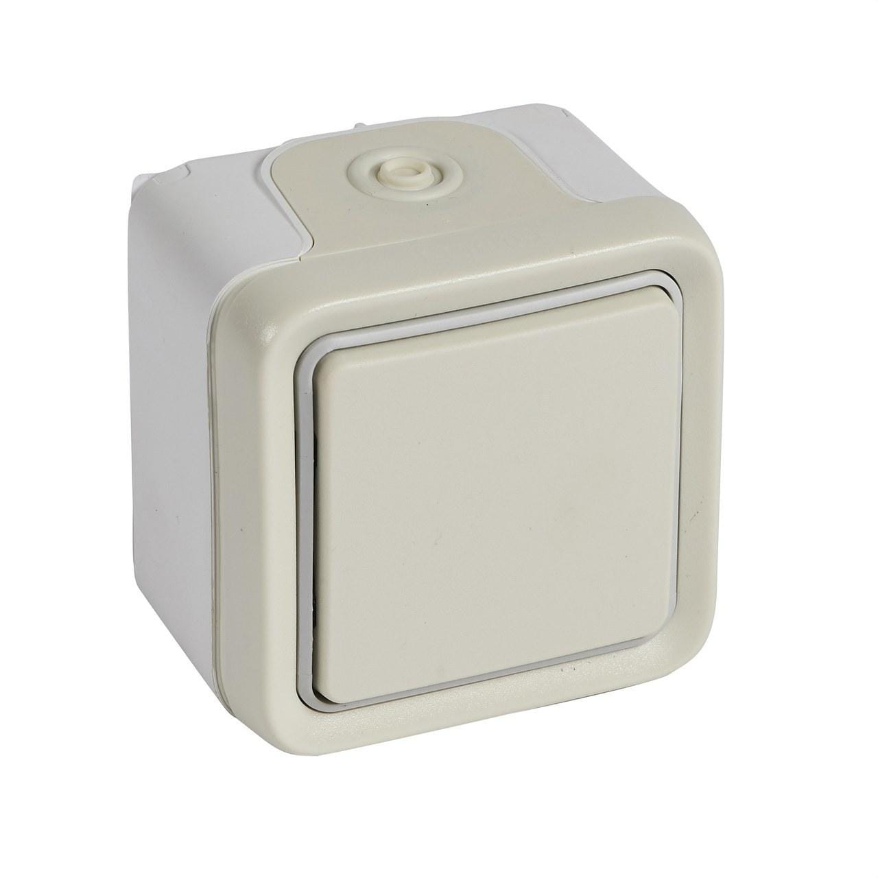 LEGRAND - Conmutador Plexo monobloc de superficie blanco - 10AX