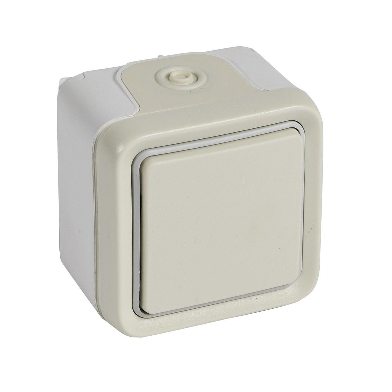 LEGRAND - Pulsador NA Plexo monobloc de superficie blanco - 10 A