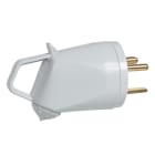 LEGRAND - Clavija 20A 2P+T 280V IP44 con salida lateral y tirador. Color blanco