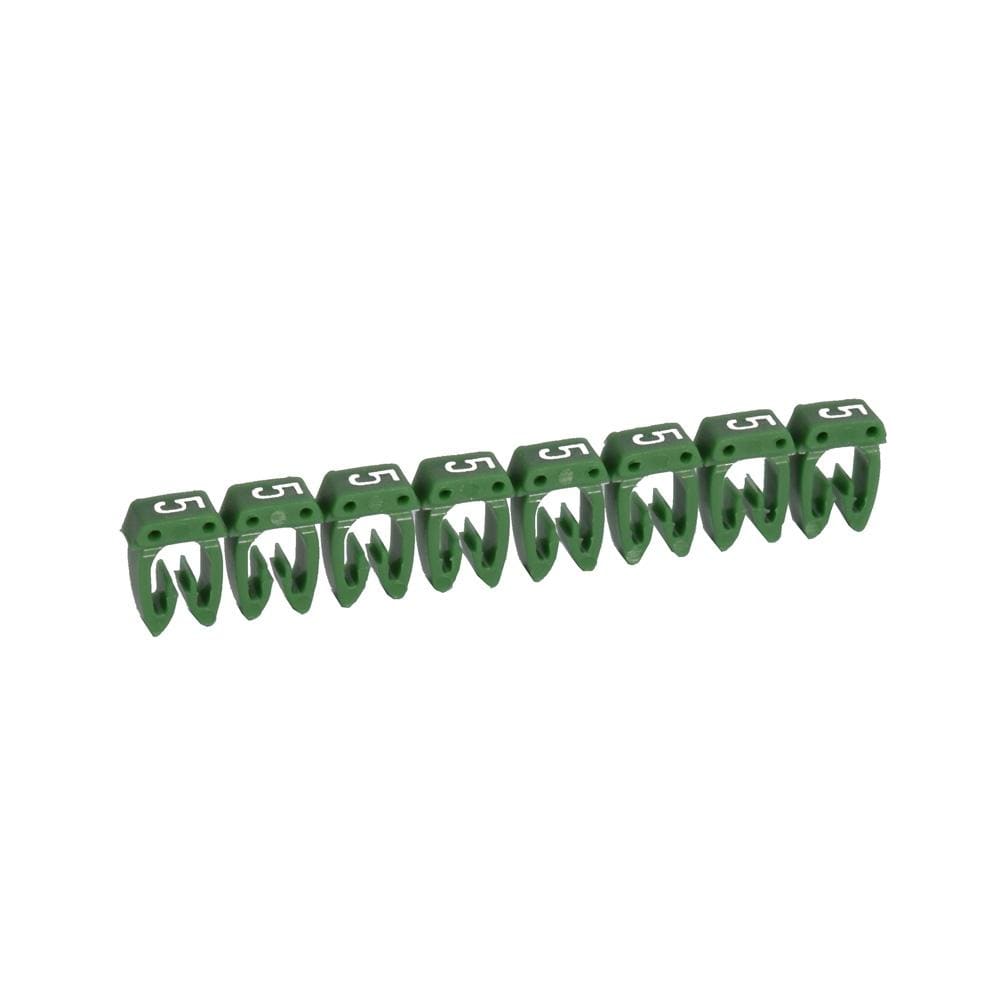 LEGRAND - Etiqueta CAB 3 para cableado de 1,5 a 2,5mm² - cifra 5 - verde