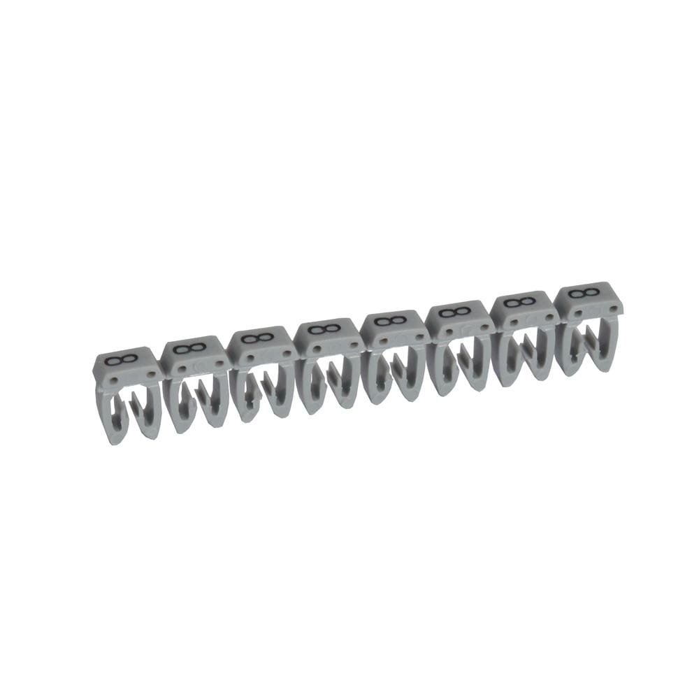 LEGRAND - Etiqueta CAB 3 para cableado de 1,5 a 2,5mm² - cifra 8 - gris