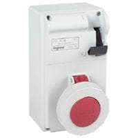 LEGRAND - Base con enclavamiento mecánico P17. 3P+N+T, 16A, 380/415V~, IP55. Sin rail DIN