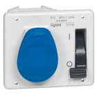 LEGRAND - Base con enclavamiento mecánico supercompacta P17, 16A, 2P+T, 200/250V~, IK09, IP44. Color azul