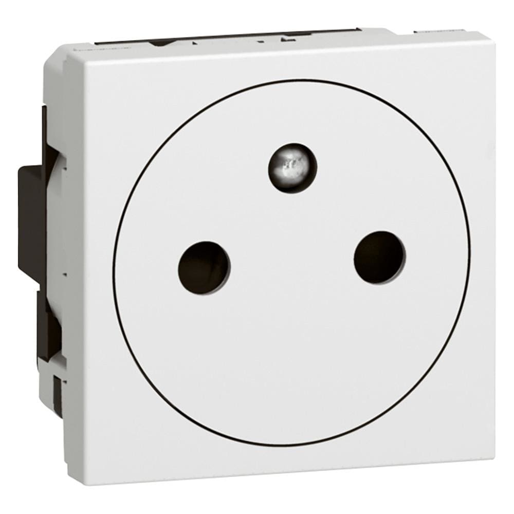 LEGRAND - Base de corriente Mosaic - 2P+T F/B - rasante - 2 módulos - Blanco antibacteriano