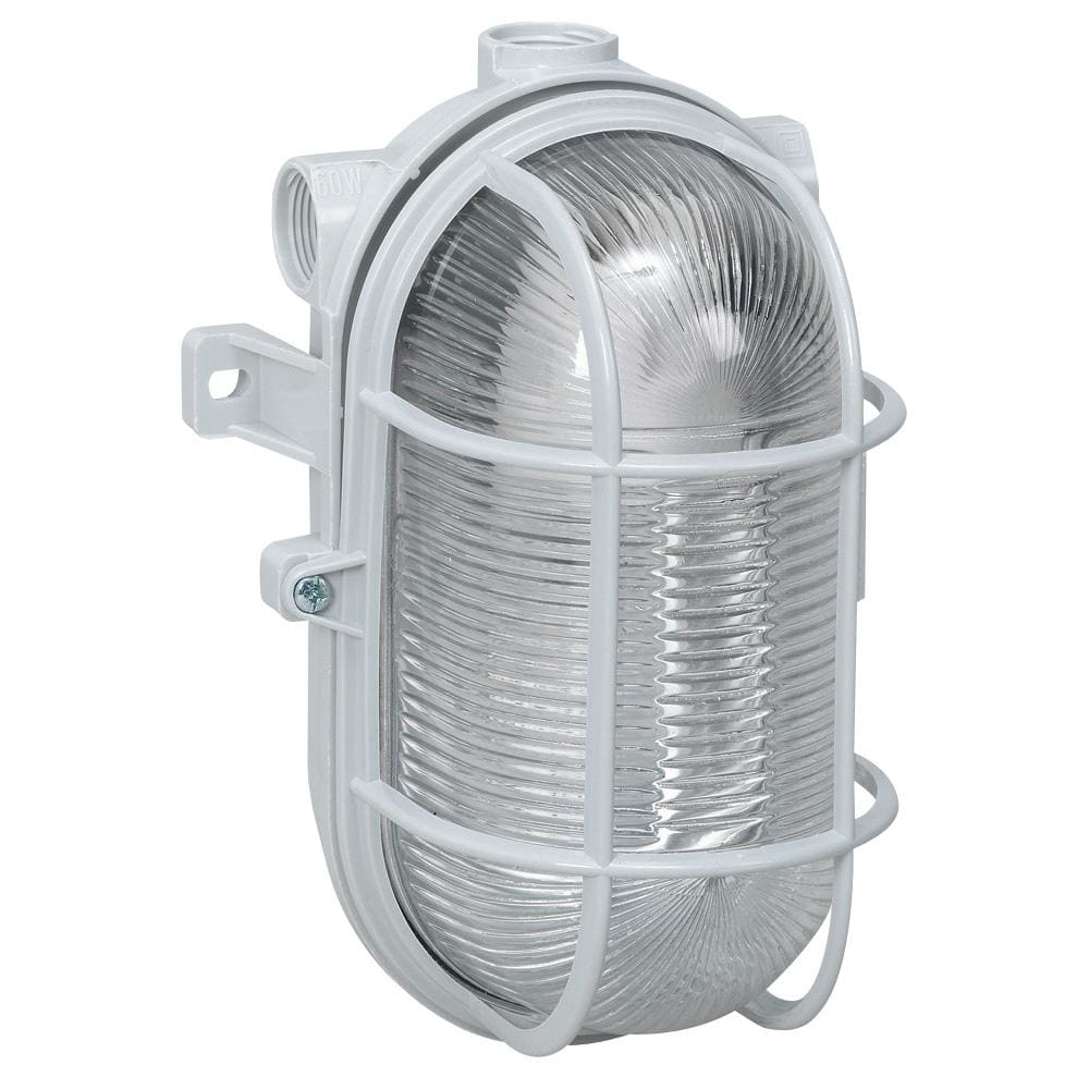 LEGRAND - Hublot plástico - 12W - IP 44 - IK 06 - oval - E27 - Gris