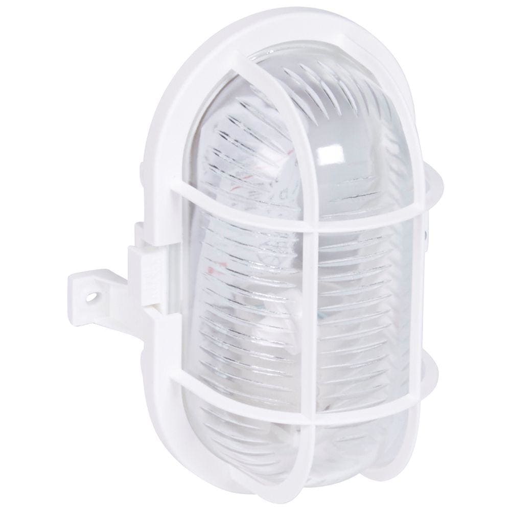 LEGRAND - Hublot plástico - 12W - IP 44 - IK 06 - oval - E27 - Blanco