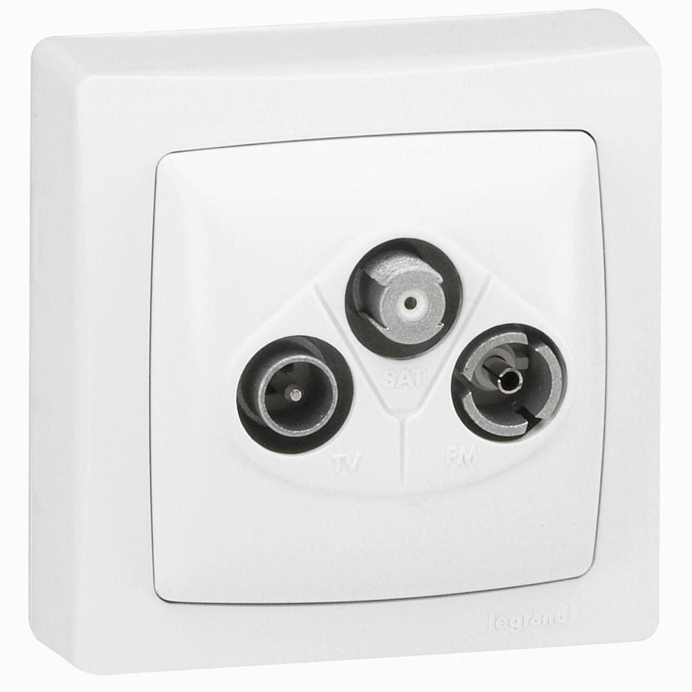 LEGRAND - Base TV-R-SAT única - Oteo - monobloc - Blanco