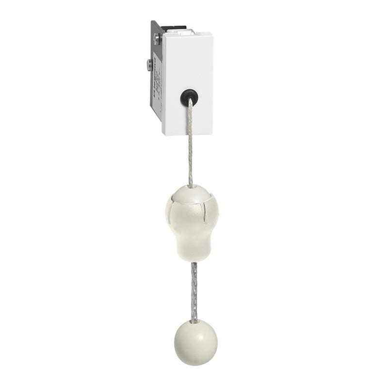 LEGRAND - Pulsador con tirador Mosaic - 1 módulo - Blanco antibacteriano