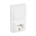 LEGRAND - Conmutador 10 AX + Base 2P+T 16A - 250 V~ - Oteo - monobloc - Blanco
