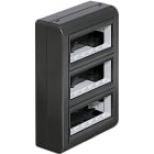 BTICINO - Caja de superficie para centralización de la gama LivingLight en color negro, dispone de 18 módulos (3 filas de 6 módulos)