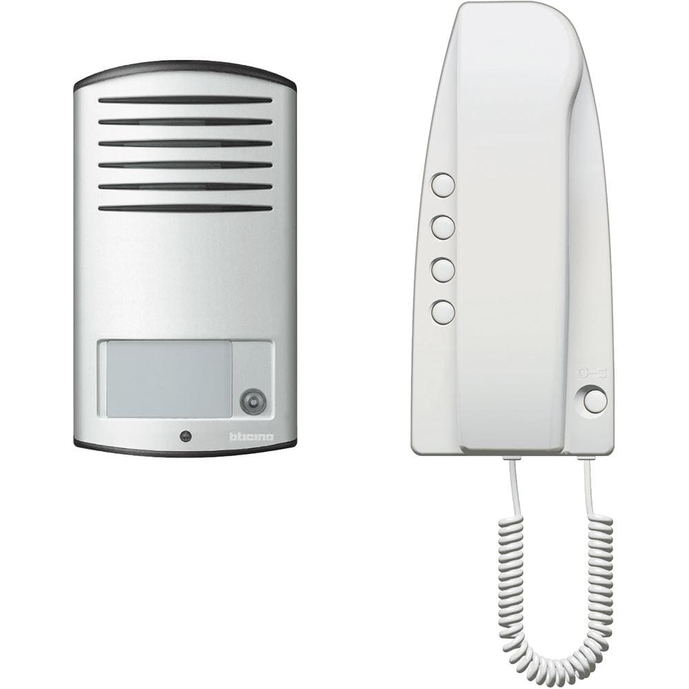 BTICINO - Kit audio 1 vivienda 2 hilos, placa LÍNEA 2000 y teléfono SPRINT