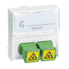 LEGRAND - Base pasante fibra óptica Mosaic - 2 x SC/APC - 2 módulos - conexión tipo «push-pull» - Blanco