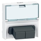 LEGRAND - Base pasante fibra óptica Mosaic - 2 x SC - 2 módulos -  conexión tipo «push-pull» - Blanco