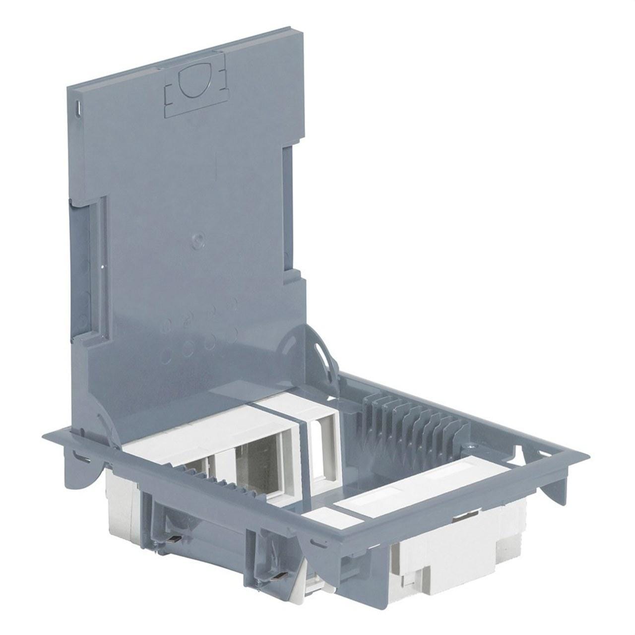 LEGRAND - Caja suelo gris 10 módulos toma inoxidable