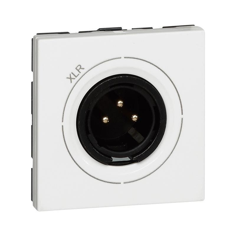 LEGRAND - Base audio Mosaic - XLR 3 polos - macho - 2 módulos - Blanco