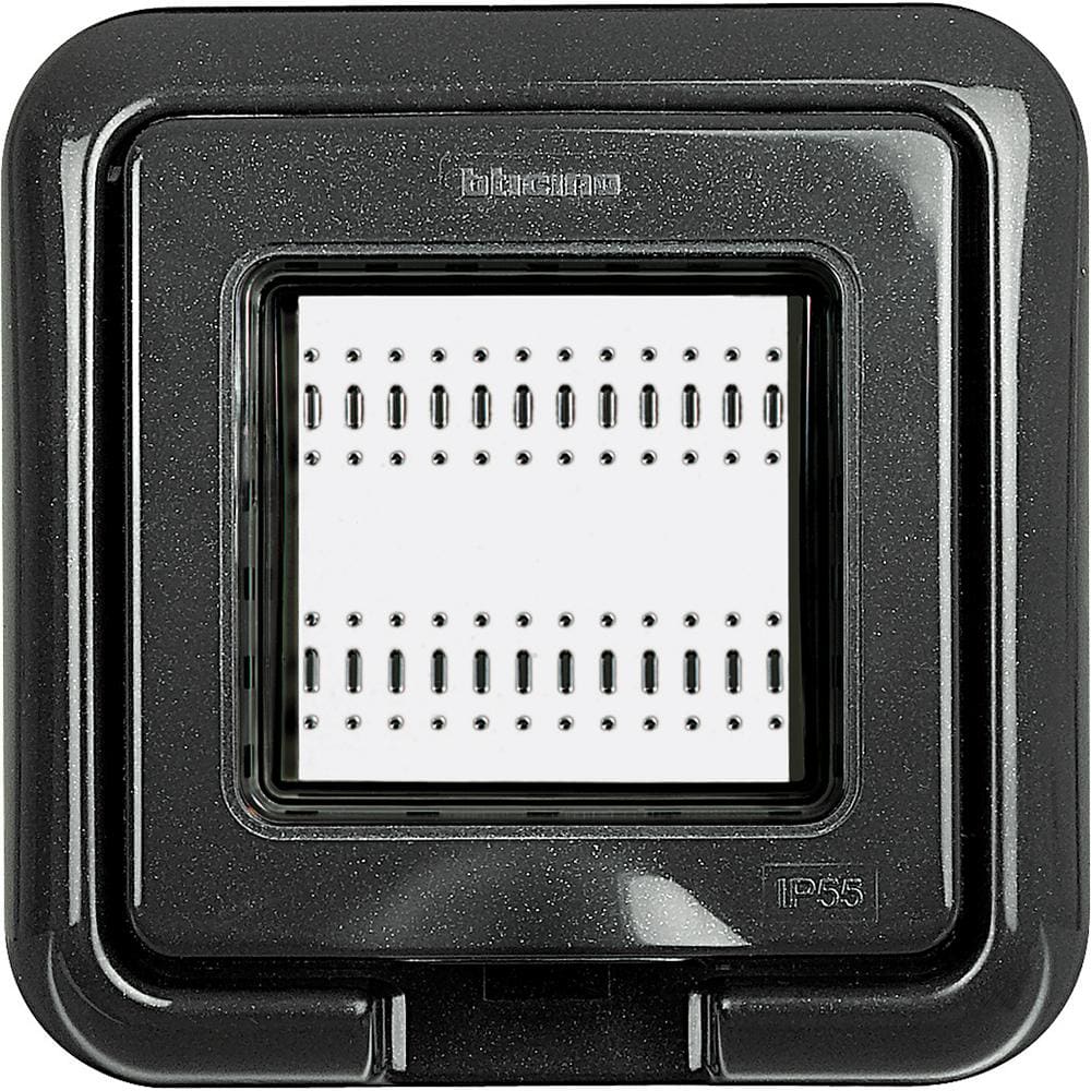 BTICINO - Tapa Idrobox con IP55 Antracita - 2 módulos - Para Livinglight y Luna