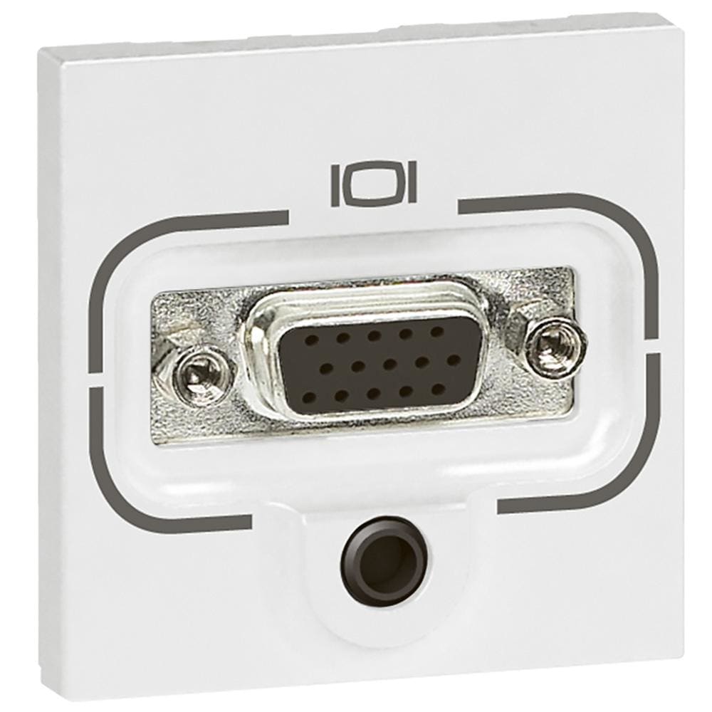 LEGRAND - Base vídeo Mosaic - HD 15 hembra + Jack 3,5 mm - 2 módulos -atornillable - Blanco