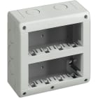 BTICINO - Caja Idrobox con IP40 de color gris - 4x2 módulos - Para instalación en vertical de las series Màtix y Magic