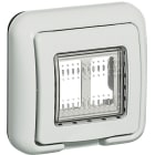 BTICINO - Tapa Idrobox con IP55 de color gris - 2 módulos - Para Màtix y Magic