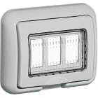 BTICINO - Tapa Idrobox con IP55 de color gris - 3 módulos - Para Màtix y Magic