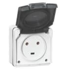 LEGRAND - Base mural de superficie estanca Plexo 20A - 2P+T - IP55 - IK08 - con tapa - 90x90 - gris