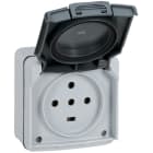 LEGRAND - Base mural de superficie estanca Plexo 20A - 3P+N+T - IP55 - IK08 - con tapa - 90x90 - gris