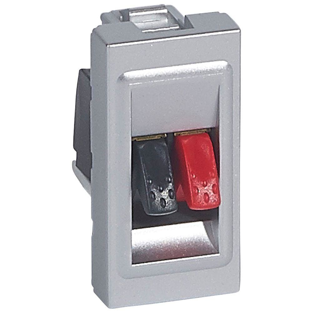 LEGRAND - Base altavoz Mosaic para regleta de bornes 4mm² - 1 módulo - Aluminio