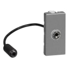 LEGRAND - Base audio Mosaic - Jack 3,5mm hembra- preconectado - 1 módulo- Aluminio