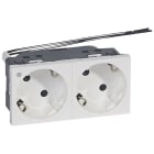 LEGRAND - Base de corriente múltiple Mosaic - 2x2P+T - 4 módulos - Embornamiento automático - En ángulo 45º - con indicador - Blanco