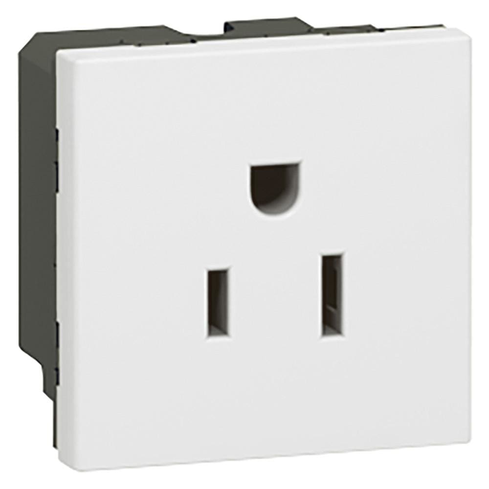 LEGRAND - Base de corriente Mosaic - estándar US - 2P+T - 2 módulos - 15 A - Blanco