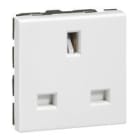 LEGRAND - Base de corriente Mosaic - estándar Británico - 2P+T - 2 módulos - 13 A - Blanco