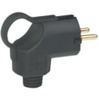 LEGRAND - Clavija 2P+T 16A con anillo tirador. Material de alta resistencia, caucho. Con etiqueta de código de barras. Color negro