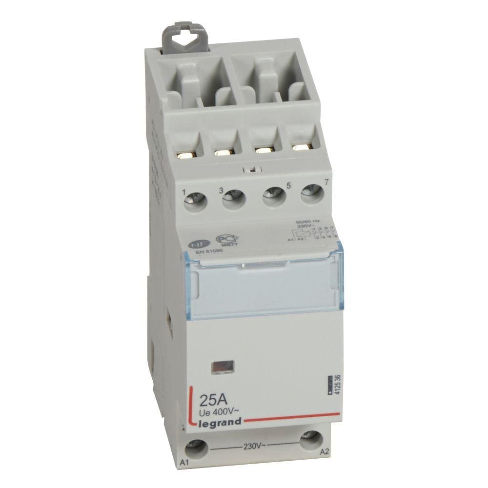 LEGRAND - Contactor con bobina 230 V~ - 4P - 400 V~ - 25A - 4 NC - 2 módulos